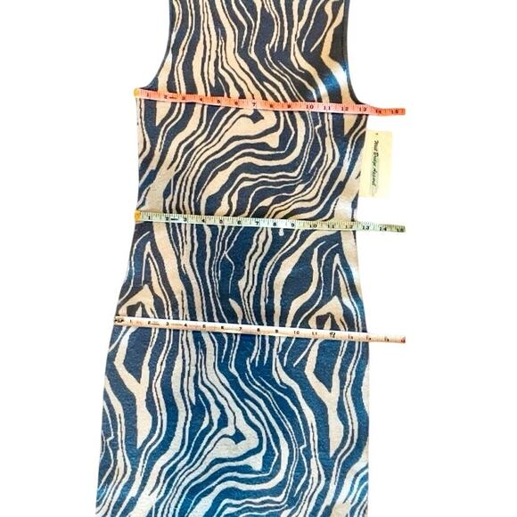 Westbridge Apparel Blue Abstract Zebra Knit Midi Dress  Prototype Sample Size M - Picture 5 of 6